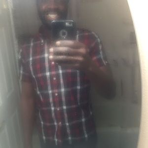 Brutus trimfit plaid red shirt